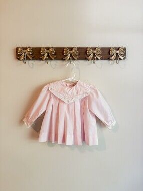 Petit Ami Pink Toddler Dress Size 3-6 monthsPuff Sleeve Embroidered Collar